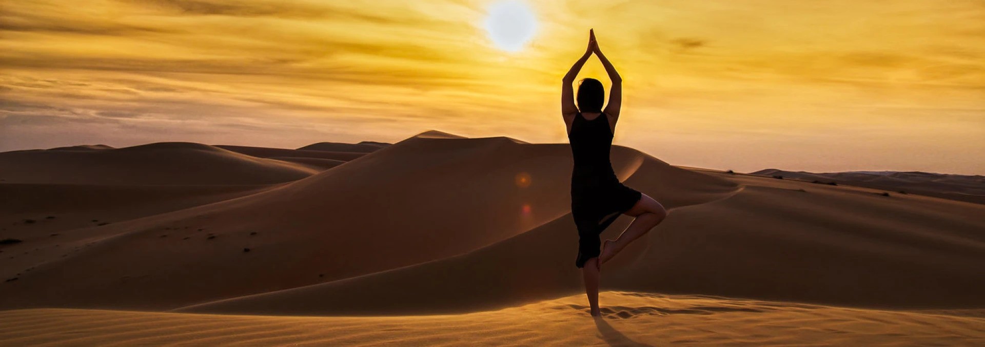 Yoga practice at a desert camp in the Moroccan Sahara