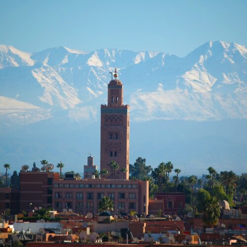 Kasbah-style building near the Atlas Mountains outside Marrakech