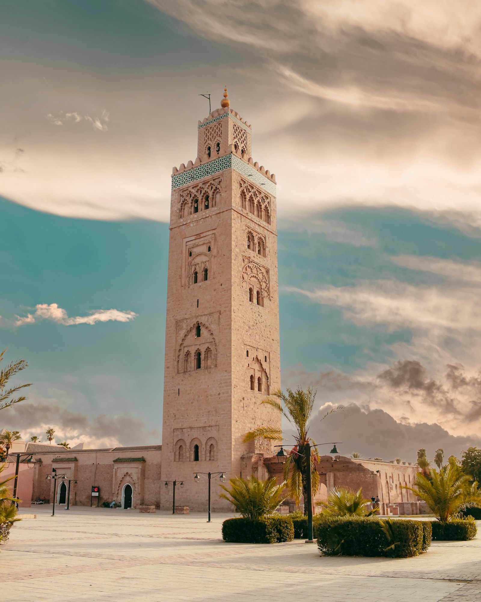 Historic clock tower in Marrakech, Morocco