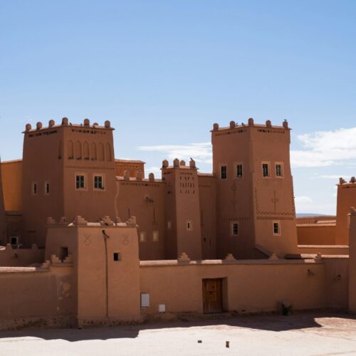 Traditional earthen kasbah architecture near Ouarzazate, Morocco
