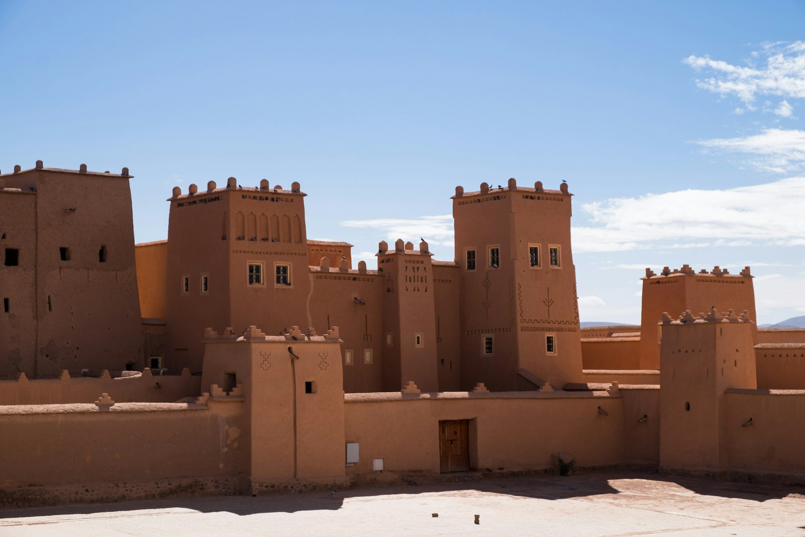 Traditional earthen kasbah architecture near Ouarzazate, Morocco