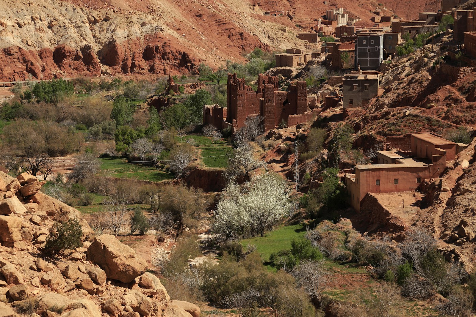 Rock formation landscape in the Ouarzazate region of Morocco